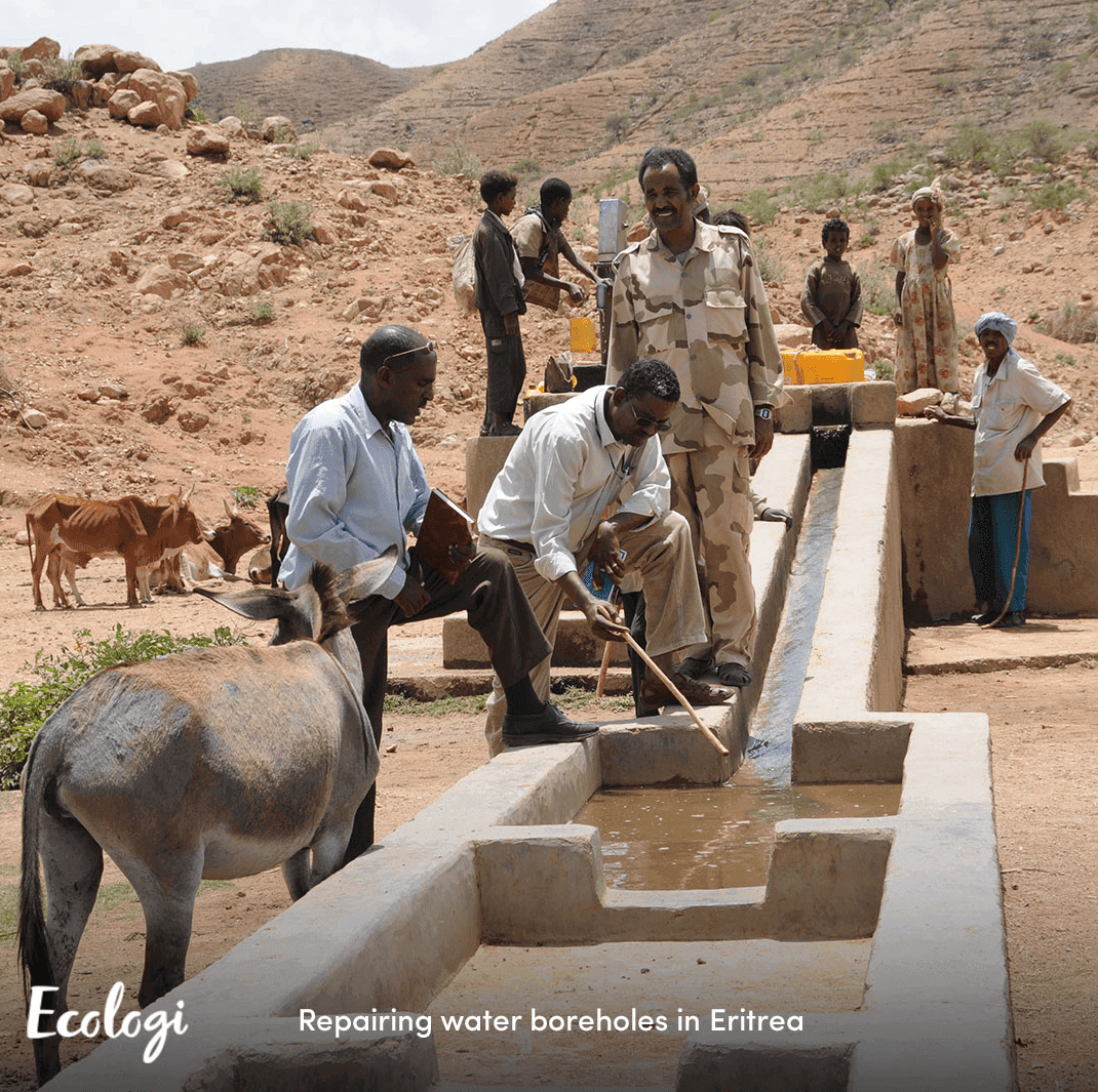Repairing water boreholes in Eritrea