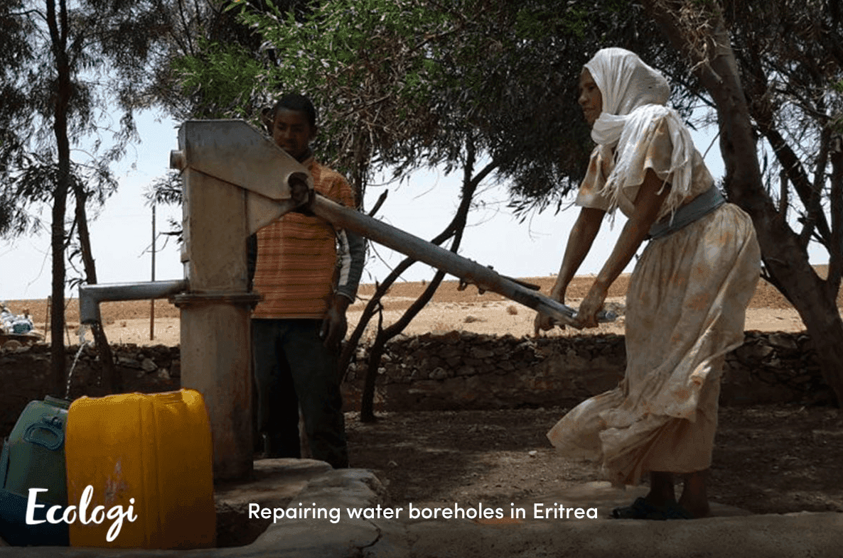 Repairing water boreholes in Eritrea