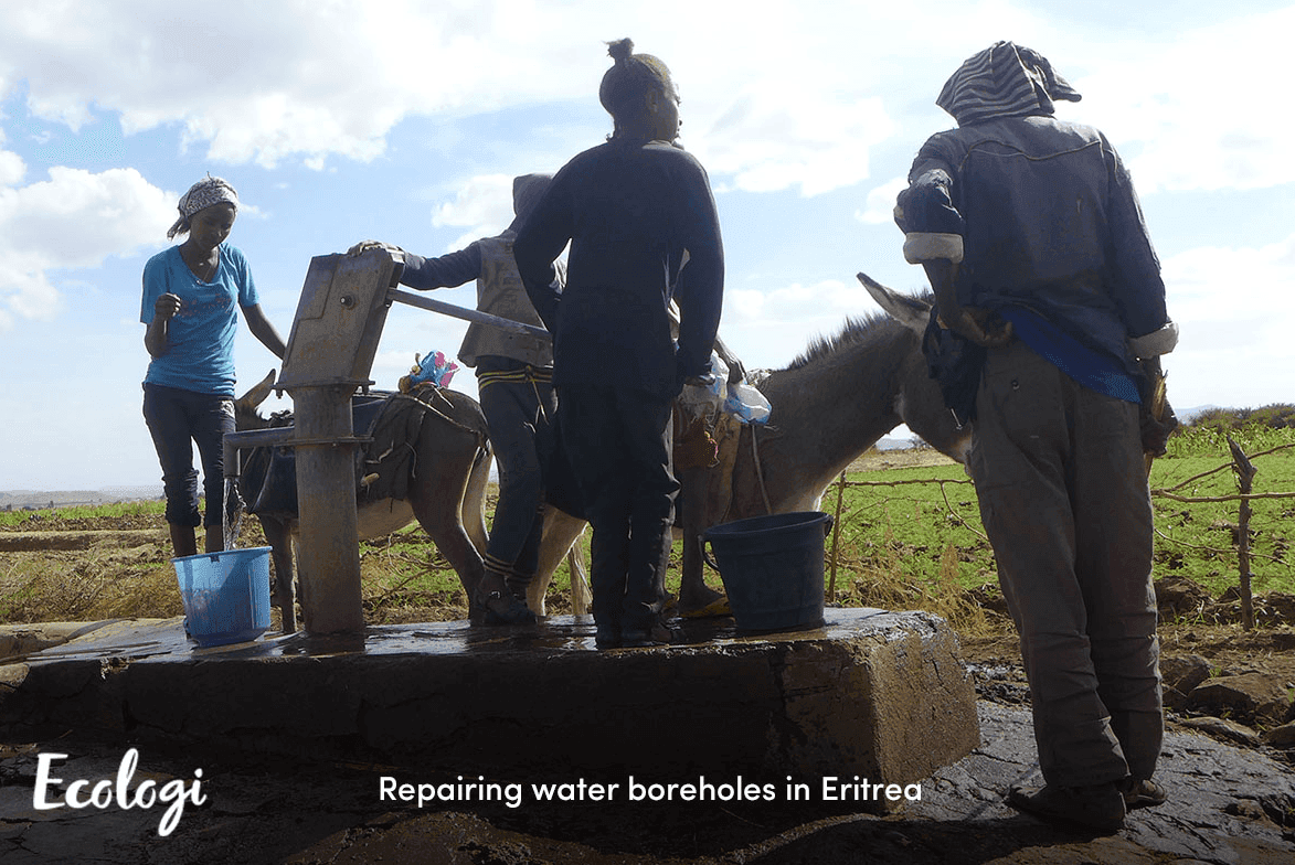 Repairing water boreholes in Eritrea